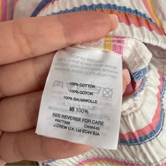 J. Crew Cinched Waist Cropped Sorbet Stripe Cotton Top Size 2P - Picture 8 of 8